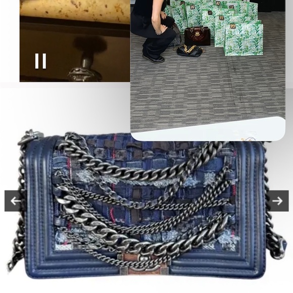 CHANEL Blue and Silver Crossbody Bag - Picture 1 of 11